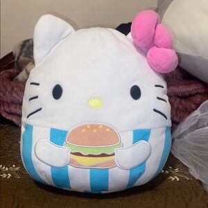 8-inch Squishmallows Hello Kitty with Hamburger Stuffed Animal & Plush SQUISH